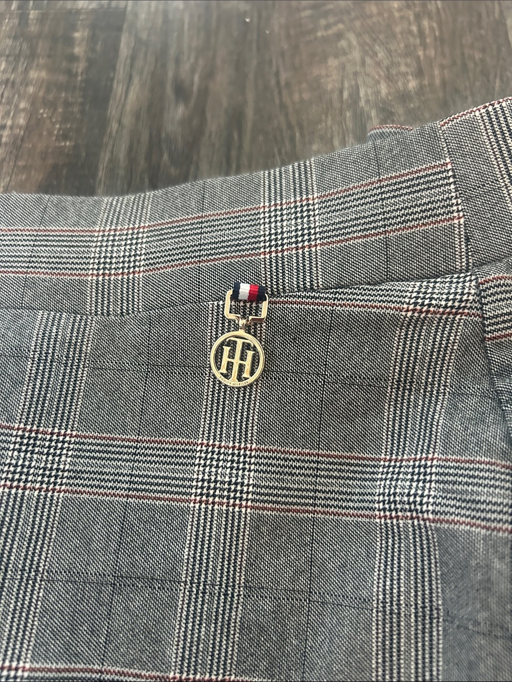 Talbots Navy Ankle Trousers with Gold Button Accents - Picture 2 of 7